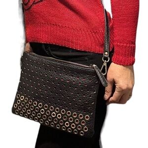 SHIRALEAH Chicago black red and gold convertible bag